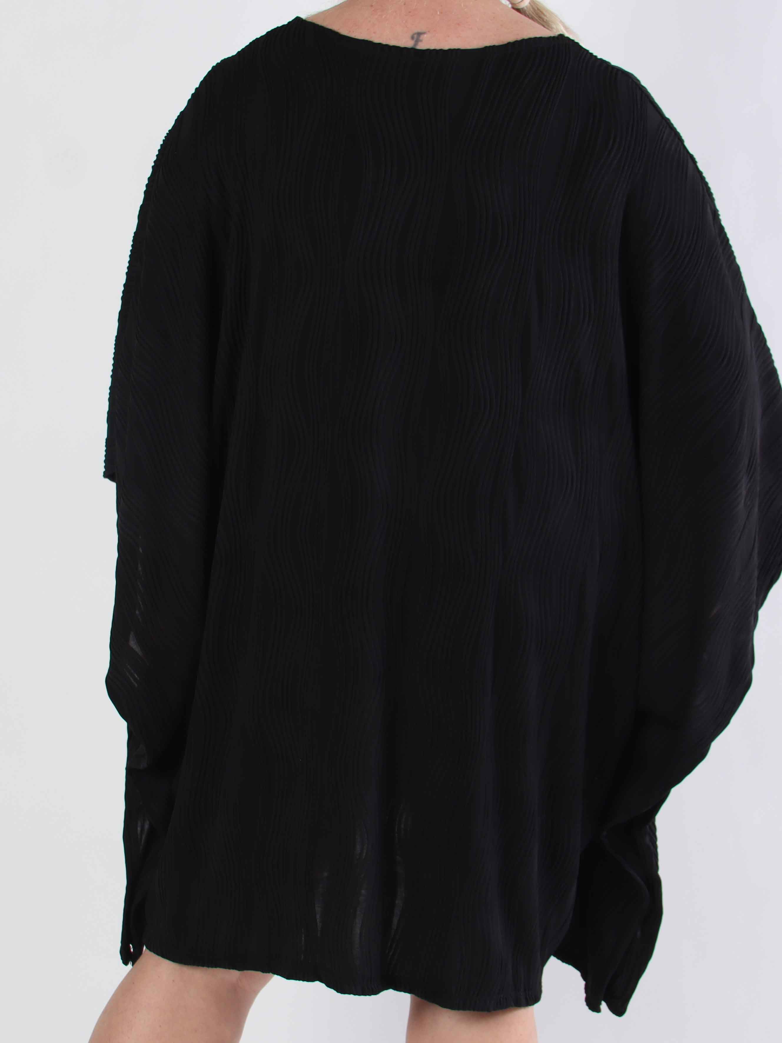 Kaja - Elastisk plus size tunika i blødt rillet stof